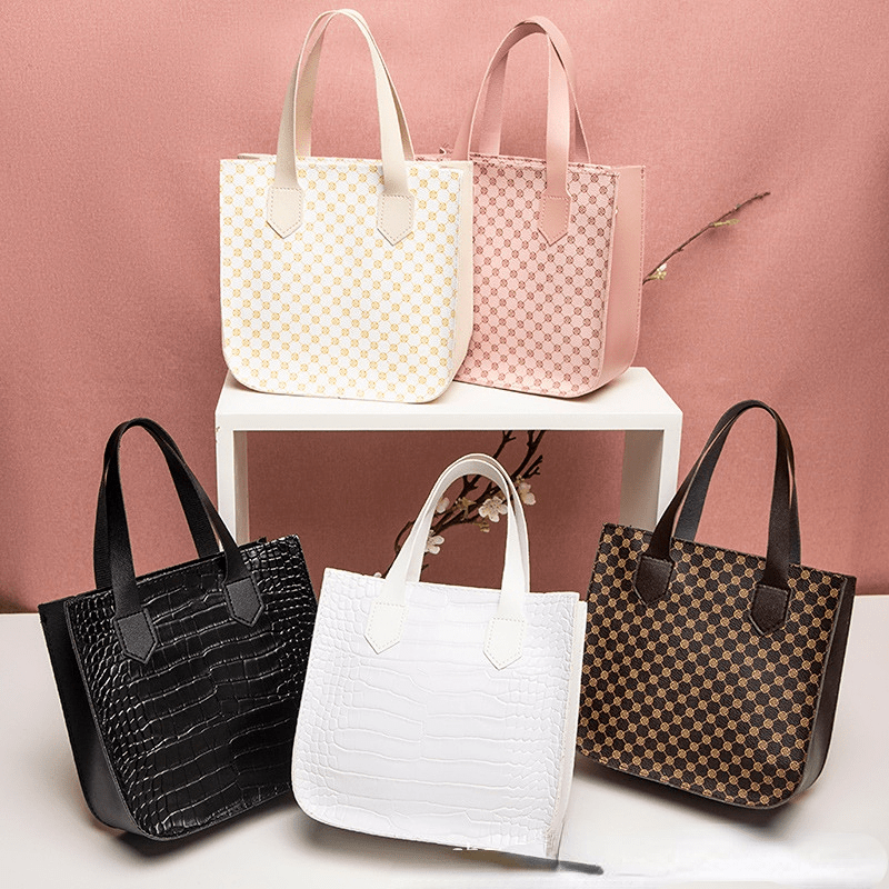 Faux Leather Shoulder Bag with Zipper Closure