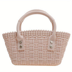 Minimalist Braided Satchel Bag Lightweight Small Tote Bag
