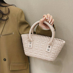 Minimalist Braided Satchel Bag Lightweight Small Tote Bag