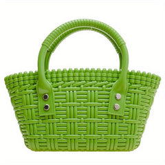 Minimalist Braided Satchel Bag Lightweight Small Tote Bag