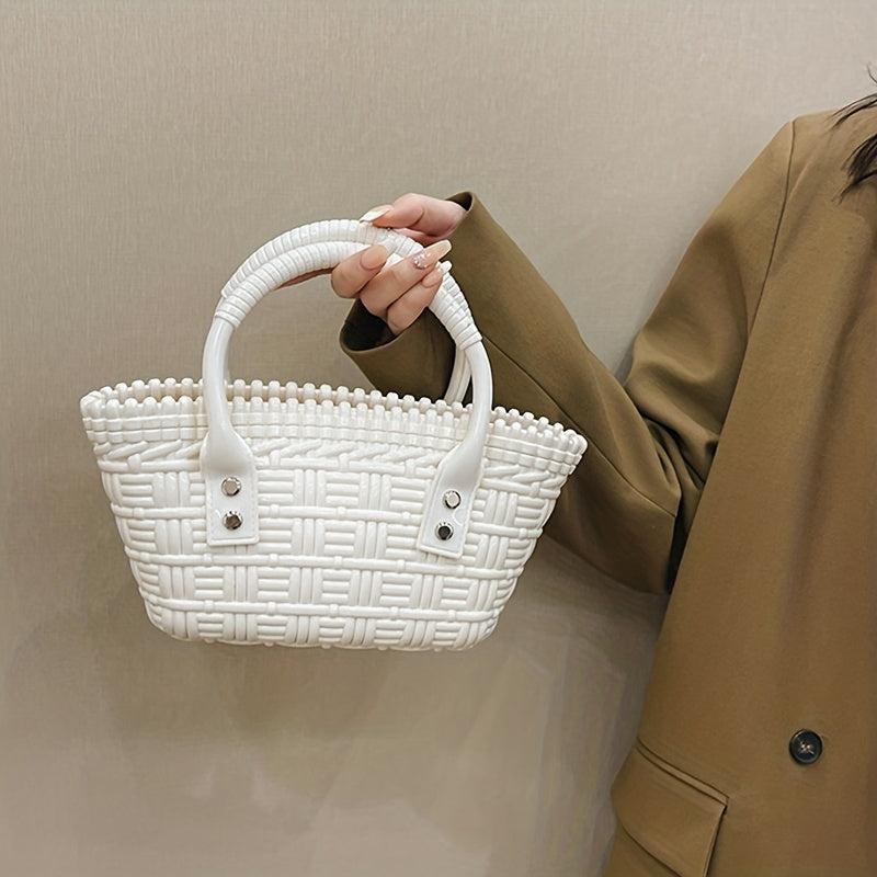 Minimalist Braided Satchel Bag Lightweight Small Tote Bag