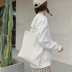 Solid Canvas Tote Bag Lightweight Handbag for Work