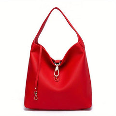 Lock Decor Tote Bag PU Leather Underarm Purse