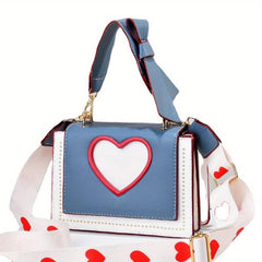 Heart Shaped Crossbody Bag Love Strap Small Square Purse For Girlfriend