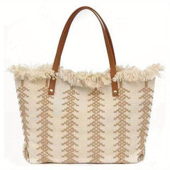 Bohemian Woven Tote Bag Women's Fringed Shoulder Bag