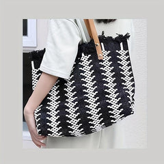 Bohemian Woven Tote Bag Women's Fringed Shoulder Bag