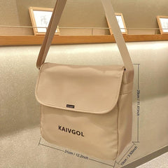 Casual Messenger Square Flap Bag Letter Print Large Capacity Crossbody Bag
