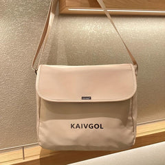 Casual Messenger Square Flap Bag Letter Print Large Capacity Crossbody Bag