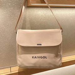 Casual Messenger Square Flap Bag Letter Print Large Capacity Crossbody Bag