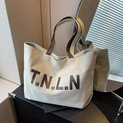 Large Capacity Canvas Tote Bag Lightweight Shoulder Shopping Bag
