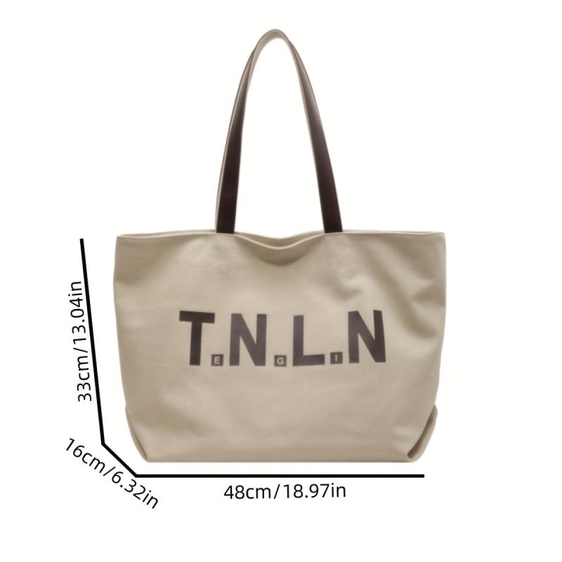 Large Capacity Canvas Tote Bag Lightweight Shoulder Shopping Bag
