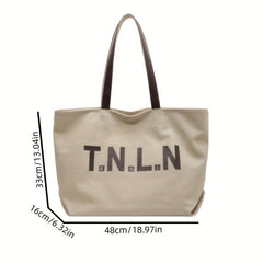Large Capacity Canvas Tote Bag Lightweight Shoulder Shopping Bag