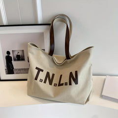 Large Capacity Canvas Tote Bag Lightweight Shoulder Shopping Bag