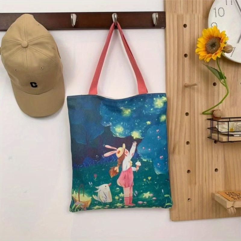 Large Capacity Canvas Tote Bag Lightweight Durable Shoulder Bag