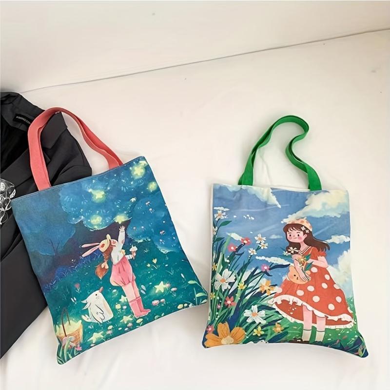 Large Capacity Canvas Tote Bag Lightweight Durable Shoulder Bag