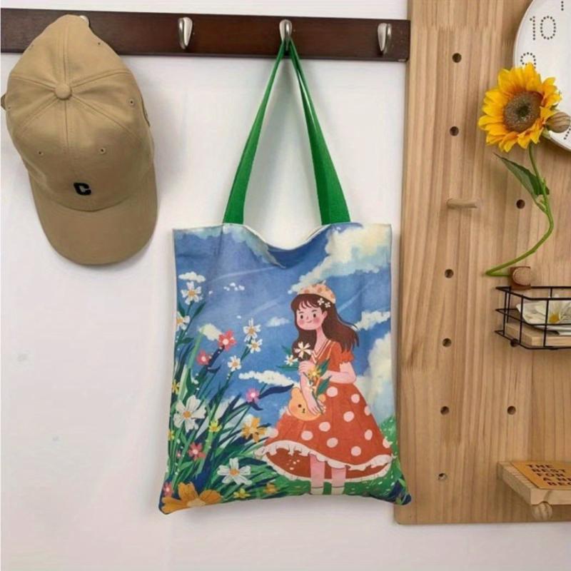 Large Capacity Canvas Tote Bag Lightweight Durable Shoulder Bag
