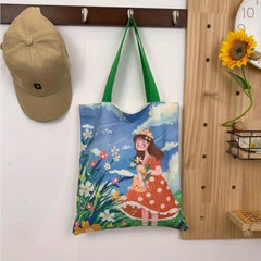 Large Capacity Canvas Tote Bag Lightweight Durable Shoulder Bag