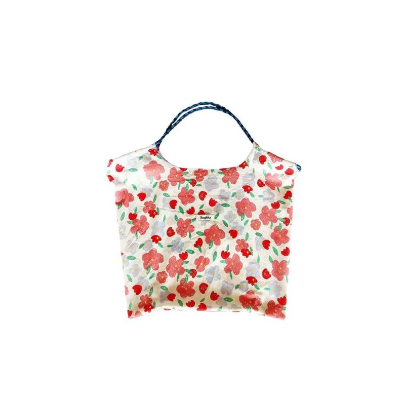 Flower Pattern Shoulder Bag Large Capacity Shopping Handbag
