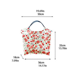Flower Pattern Shoulder Bag Large Capacity Shopping Handbag
