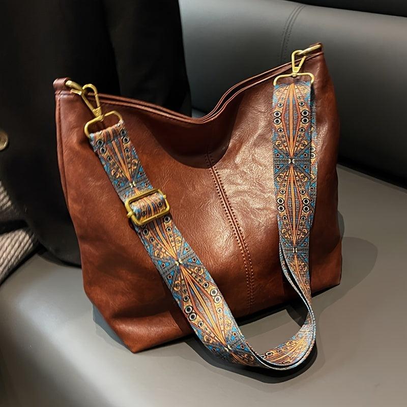 Geometric Strap Hobo Bag Large Capacity Crossbody Bag