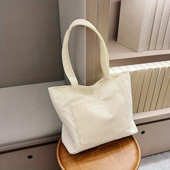 Solid Velvet Shoulder Bag Women's Tote Bag