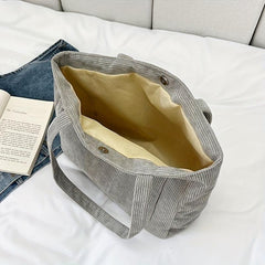 Solid Velvet Shoulder Bag Women's Tote Bag