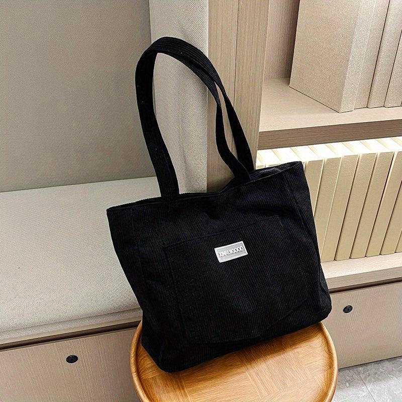 Solid Velvet Shoulder Bag Women's Tote Bag