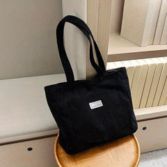 Solid Velvet Shoulder Bag Women's Tote Bag