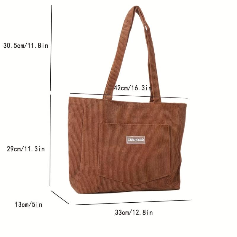Solid Velvet Shoulder Bag Women's Tote Bag