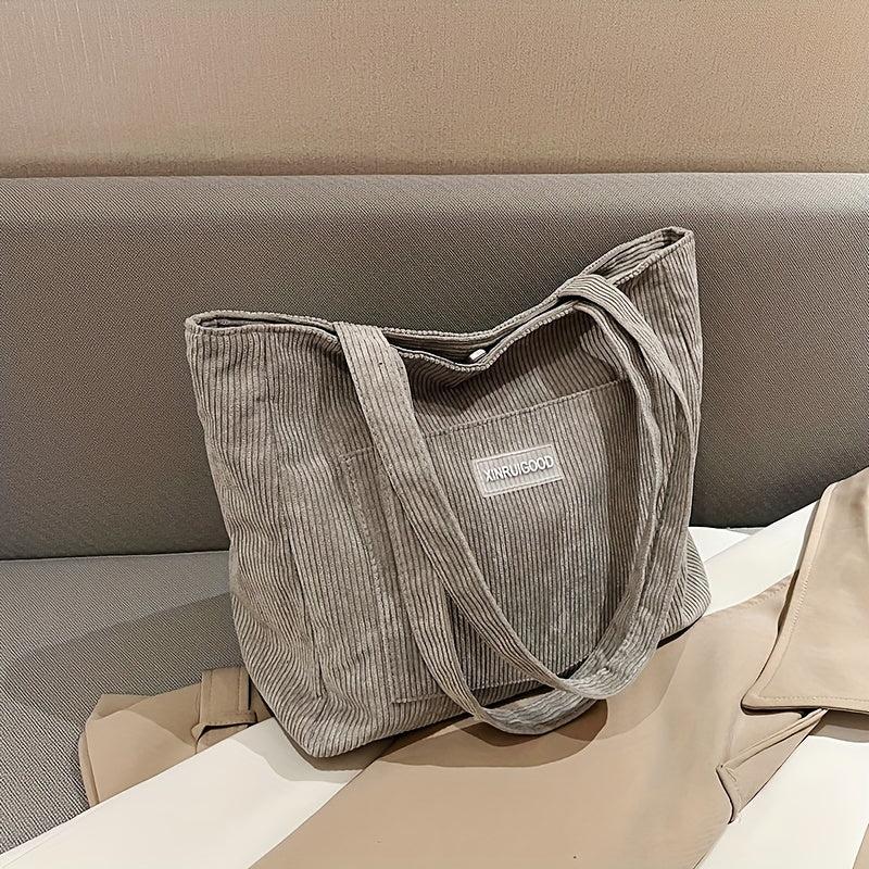 Solid Velvet Shoulder Bag Women's Tote Bag