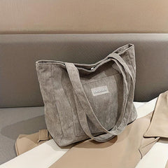 Solid Velvet Shoulder Bag Women's Tote Bag
