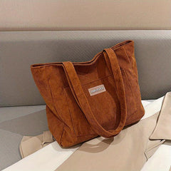 Solid Velvet Shoulder Bag Women's Tote Bag