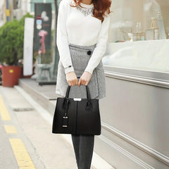 Women's Faux Leather Tote Satchel - Versatile Shoulder Bag