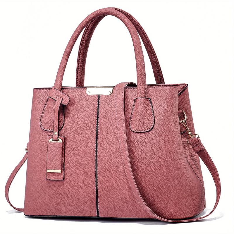 Women's Faux Leather Tote Satchel - Versatile Shoulder Bag