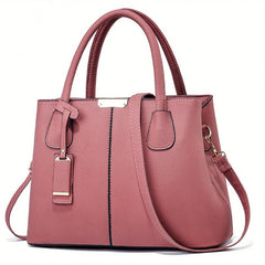 Women's Faux Leather Tote Satchel - Versatile Shoulder Bag