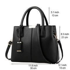 Women's Faux Leather Tote Satchel - Versatile Shoulder Bag