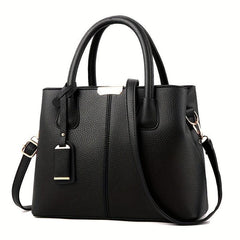 Women's Faux Leather Tote Satchel - Versatile Shoulder Bag