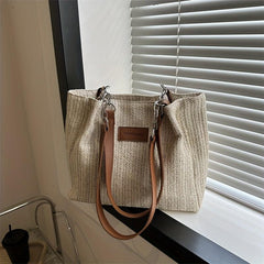 Boho Style Woven Straw Bag Large Capacity Tote