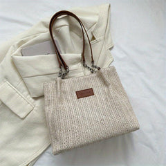 Boho Style Woven Straw Bag Large Capacity Tote