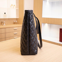 Argyle Embroidered Tote Bag Large Capacity Shoulder Bag For Work