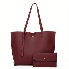 Classic Solid Tote Bag Large Capacity Hobo Bag Women's Casual Shoulder