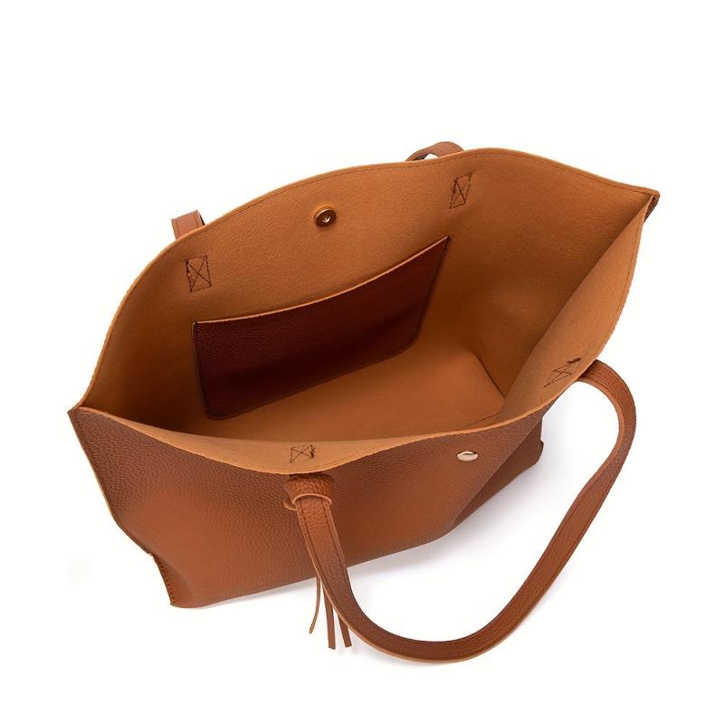 Classic Solid Tote Bag Large Capacity Hobo Bag Women's Casual Shoulder