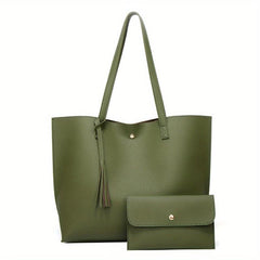 Classic Solid Tote Bag Large Capacity Hobo Bag Women's Casual Shoulder