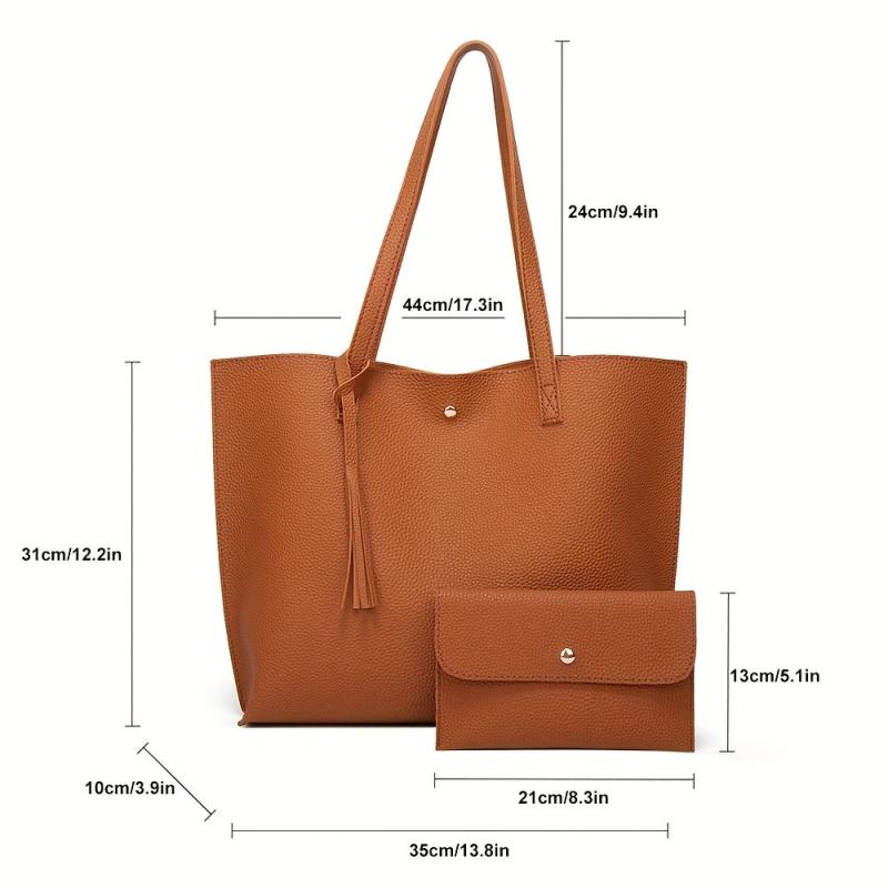 Classic Solid Tote Bag Large Capacity Hobo Bag Women's Casual Shoulder