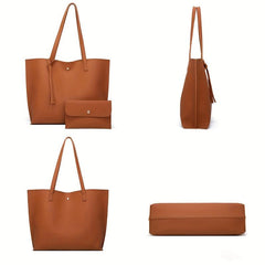 Classic Solid Tote Bag Large Capacity Hobo Bag Women's Casual Shoulder
