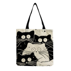 Cat Pattern Tote Bag Lightweight Handbag Multifunctional Satchel Bag For Work