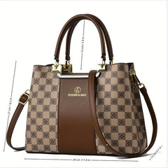 Plaid Pattern Shoulder Bag Large Capacity Handbag Classic Shoulder Bag