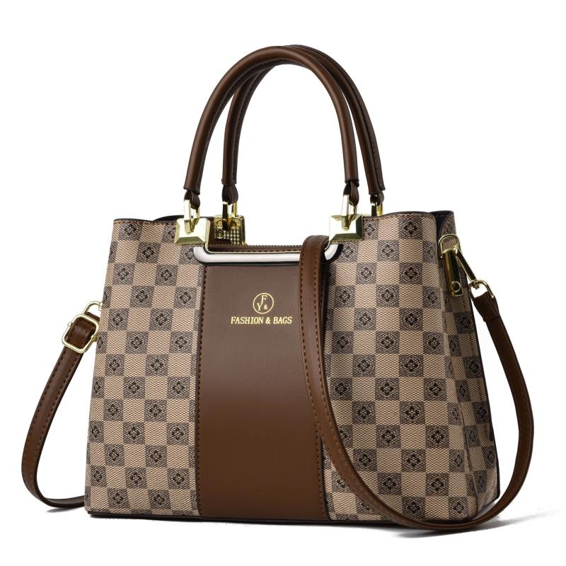 Plaid Pattern Shoulder Bag Large Capacity Handbag Classic Shoulder Bag