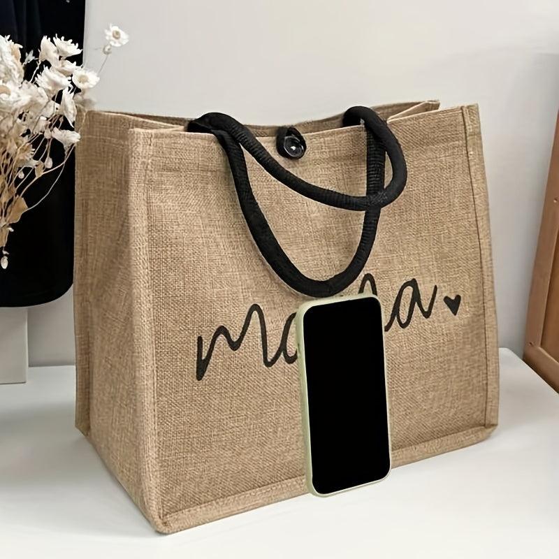 Mama Letters Tote Bag Mothers Gift Handbag Shopping Bag With Coin Purse
