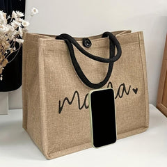 Mama Letters Tote Bag Mothers Gift Handbag Shopping Bag With Coin Purse